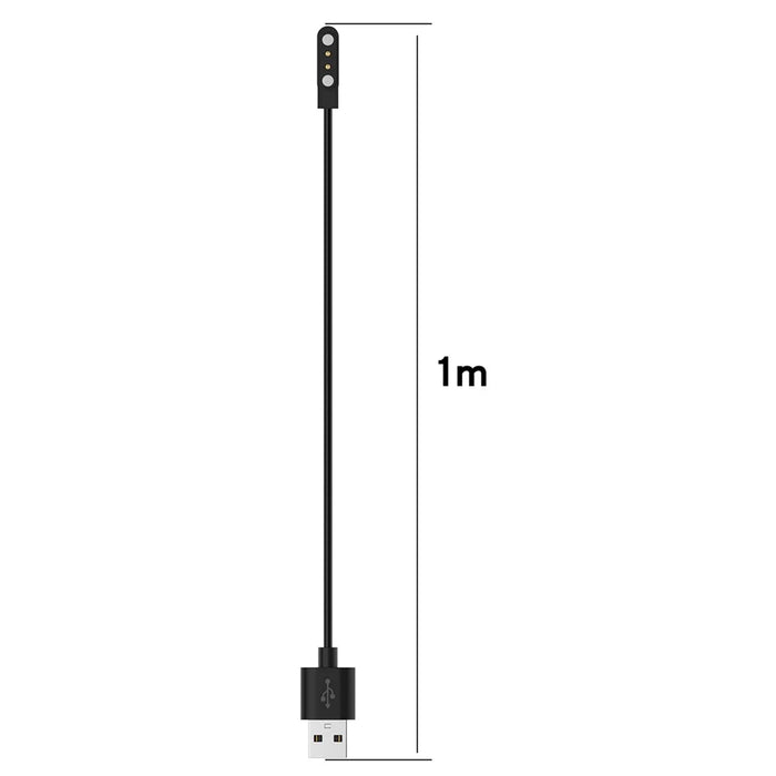 For Realme Watch 3 USB Smart Watch Charger 1m Magnetic Absorption Charging Cable - Black - 6