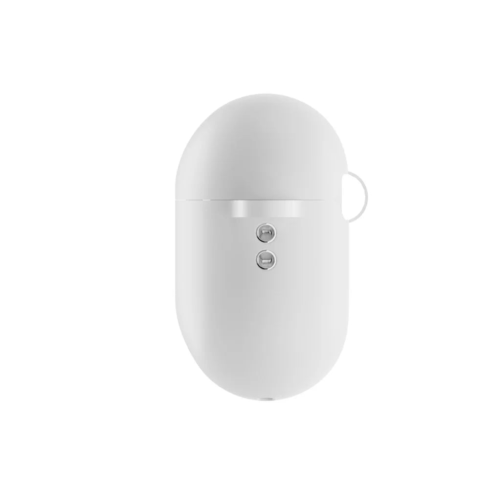 For AirPods Pro 2 Wireless Earphone Protective Cover Press Switch Anti-drop Silicone+PC Case with Hanging Buckle - White - 4