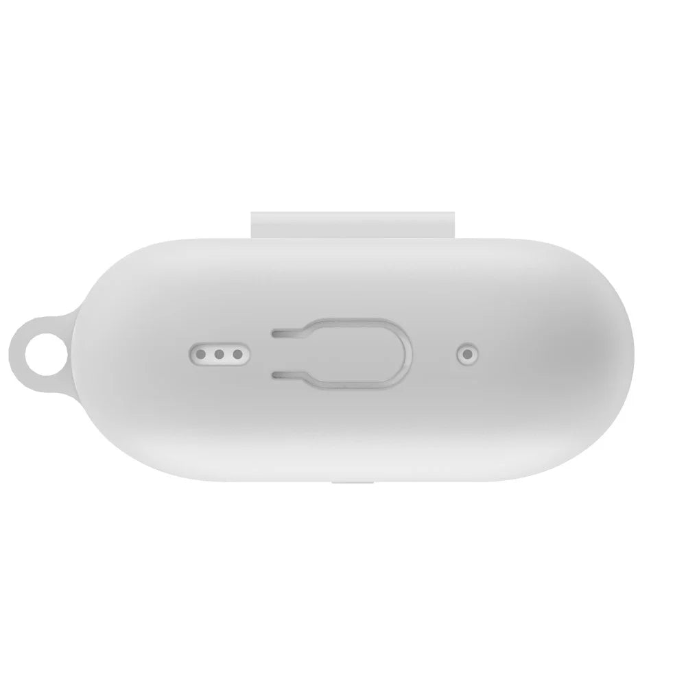 For AirPods Pro 2 Wireless Earphone Protective Cover Press Switch Anti-drop Silicone+PC Case with Hanging Buckle - White - 5
