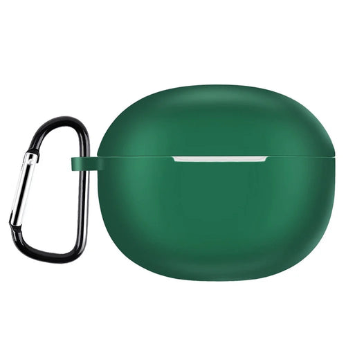 For Realme Buds T100 Silicone Protective Sleeve Bluetooth-compatible Earphone Shockproof Cover with Hanging Buckle - Green - 1