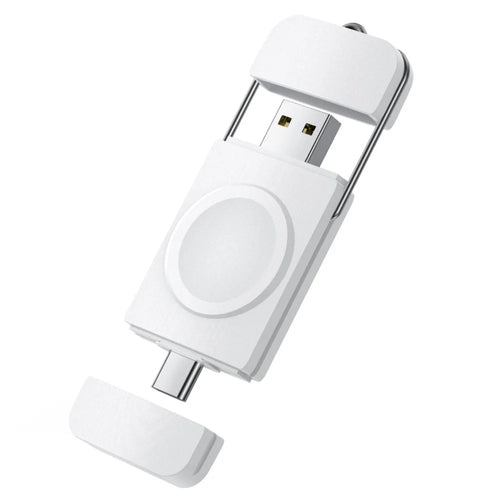 U8A Type-C+USB Wireless Magnetic Watch Charger for Apple Watch SE Series 1-8, Portable Travel Cordless Charging Pad for Laptop Computer Tablet PC - 1