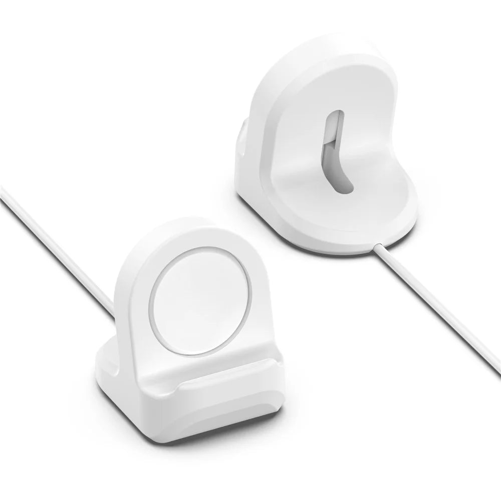 For Google Pixel Watch Silicone Charger Holder Stand Cable Slot Charging Support Charger Bracket Dock (No Charger) - White - 3