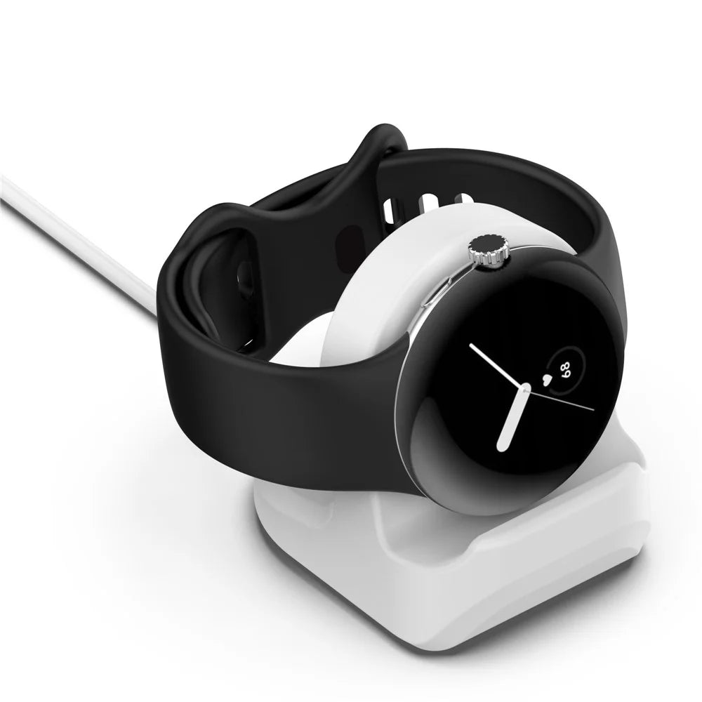 For Google Pixel Watch Silicone Charger Holder Stand Cable Slot Charging Support Charger Bracket Dock (No Charger) - White - 5