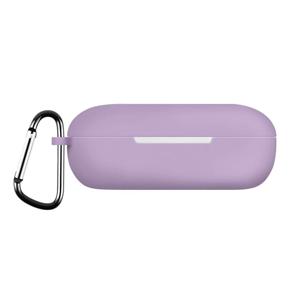 For Huawei FreeBuds SE Earphone Silicone Case Bluetooth-compatible Earbud Charging Case Anti-drop Cover with Hanging Buckle - Purple - 1