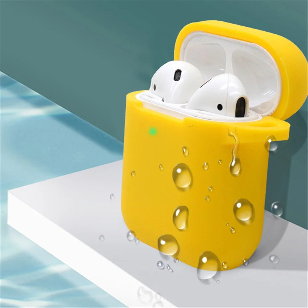 For Apple AirPods with Charging Case (2016)  /  (2019)  /  AirPods with Wireless Charging Case (2019) 2.5mm Thicken Silicone Case Protective Cover with 8-shaped Buckle - Dark Blue - 4