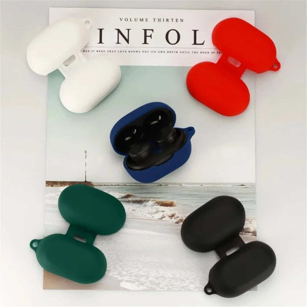Silicone Case for Oraimo Airbuds 2 Earphone Charging Box, Dust-proof Cover with Anti-lost Buckle - White - 3