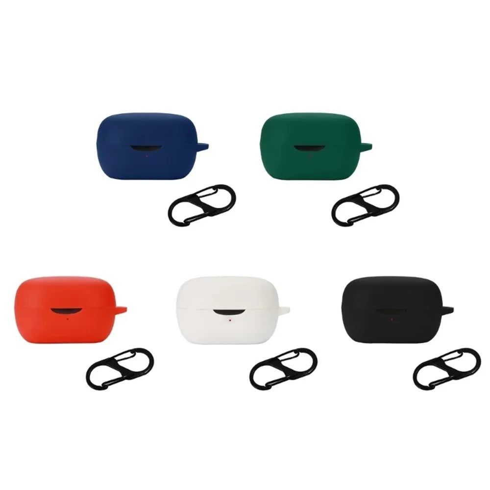 Silicone Case for Oraimo Airbuds 2 Earphone Charging Box, Dust-proof Cover with Anti-lost Buckle - White - 4