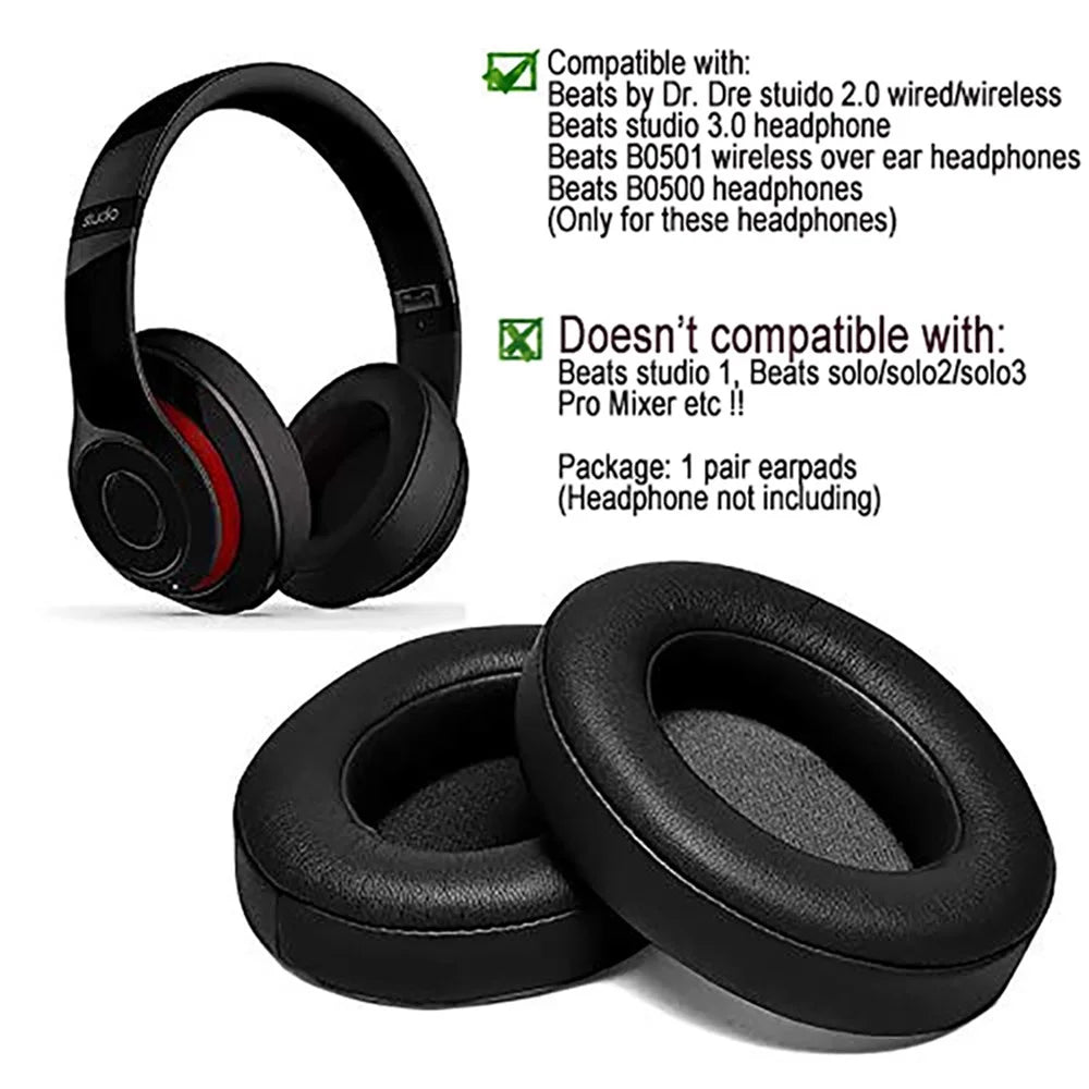 1 Pair Comfortable Headphone Ear Cushions Replacement Earpads for Beats Studio 2.0 / Studio 3.0 - Black - 4