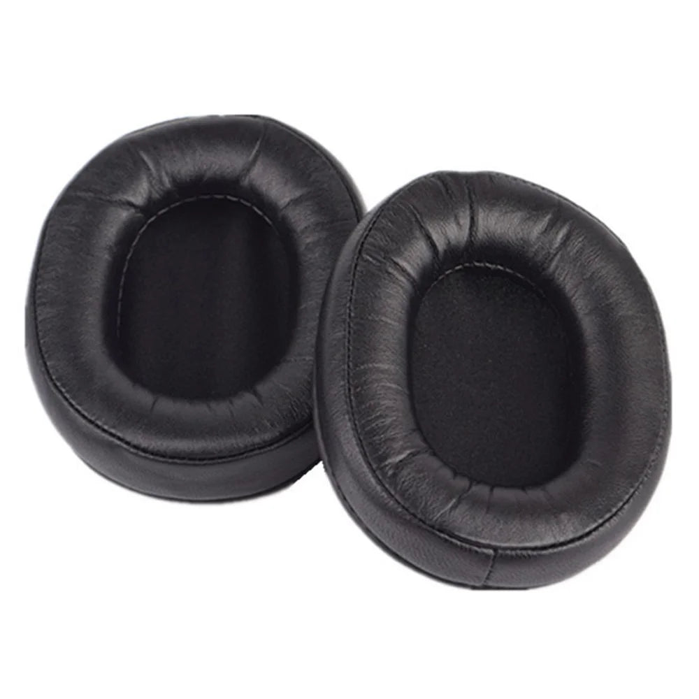 For Audio Technica ATH-MSR7 / M50X / M20 / M40 / M40X One Pair Soft Lambskin Leather Headphone Ear Cushions Replacement Earpads - Black - 1