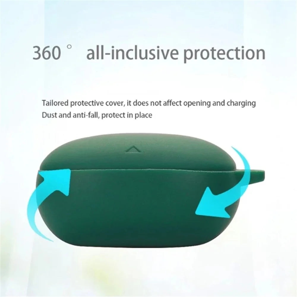 For Soundcore Liberty 4 Silicone Protective Sleeve Bluetooth-compatible Earphone Drop-proof Cover with Anti-lost Buckle - Dark Blue - 2