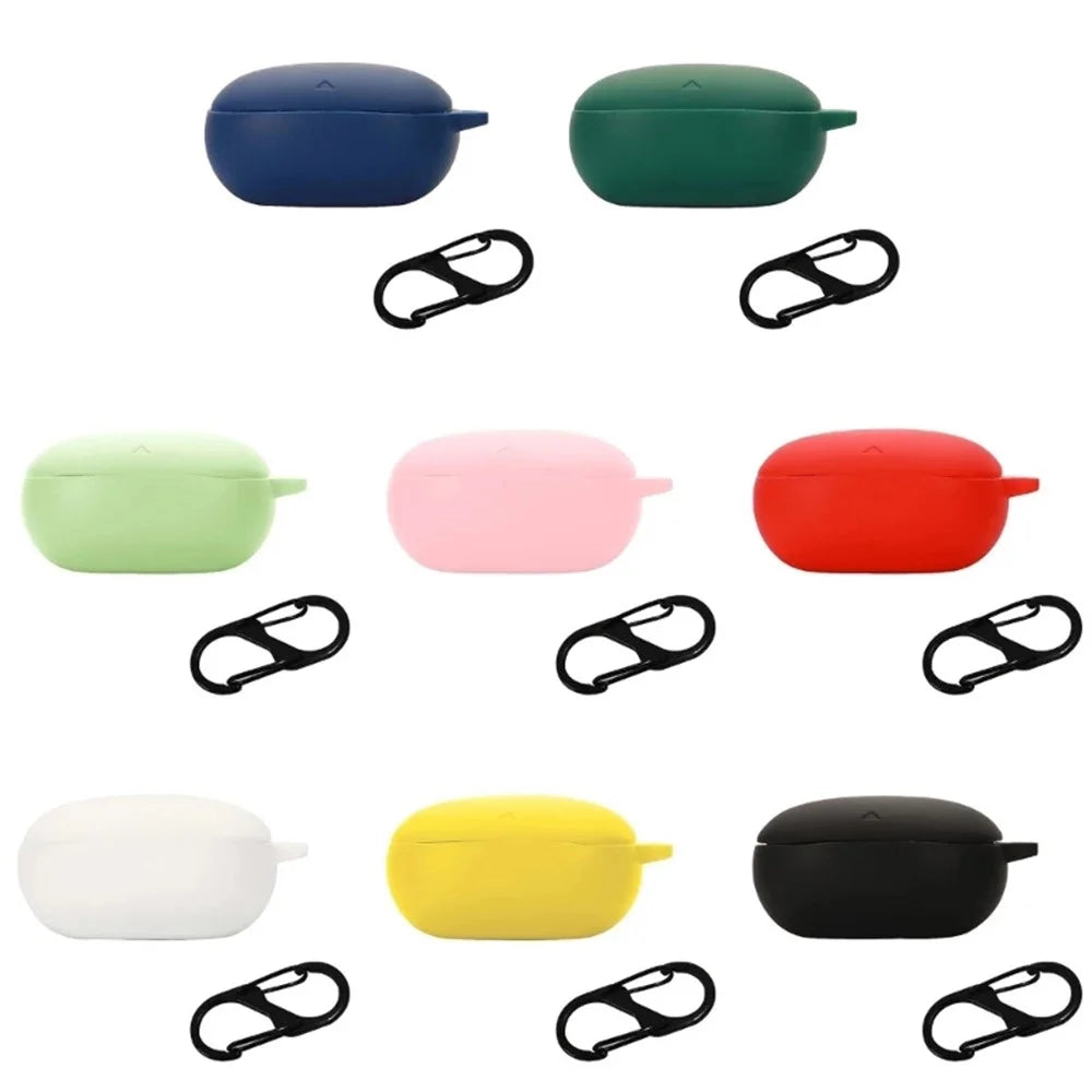 For Soundcore Liberty 4 Silicone Protective Sleeve Bluetooth-compatible Earphone Drop-proof Cover with Anti-lost Buckle - Dark Blue - 4