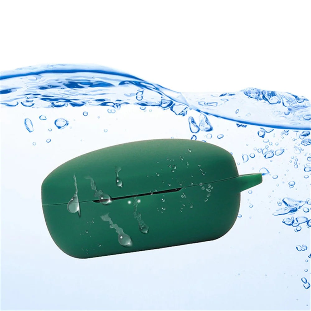 For Soundcore Life NOTE E Bluetooth-compatible Earphone Soft Silicone Protective Case Anti-scratch Cover with Anti-lost Buckle - Dark Blue - 3