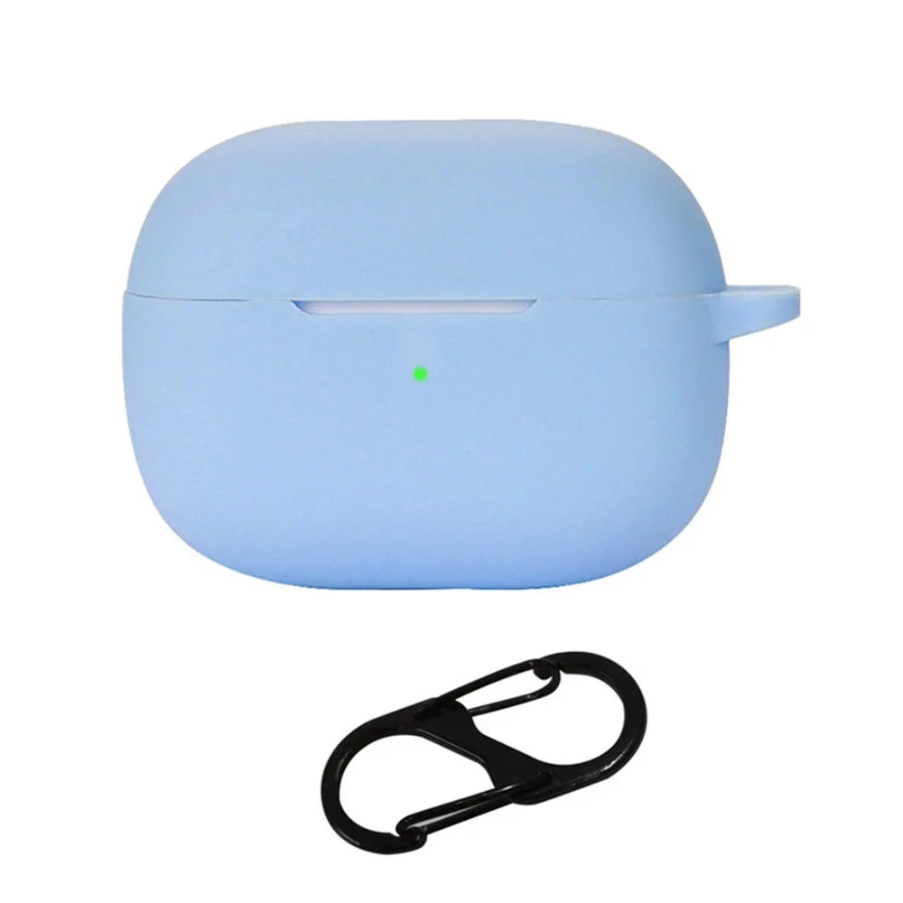 Silicone Protective Case for vivo TWS 3 / 3 Pro Wireless Bluetooth-compatible Headset Cover with Anti-Loss Hanging Buckle - Sky Blue - 1