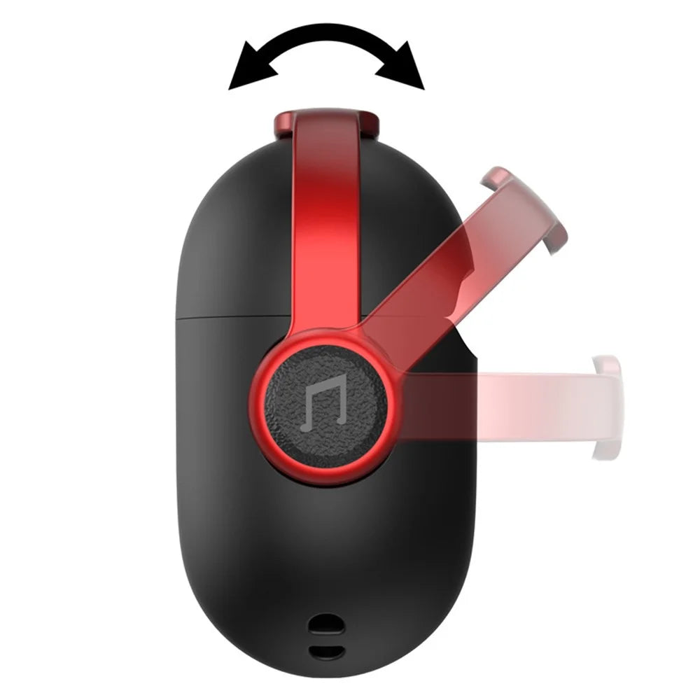 For Apple AirPods Pro 2 Anti-drop Earphone Case Headset Style Dual-color PC+TPU Earbud Cover with Ring Strap - Black / Red - 5