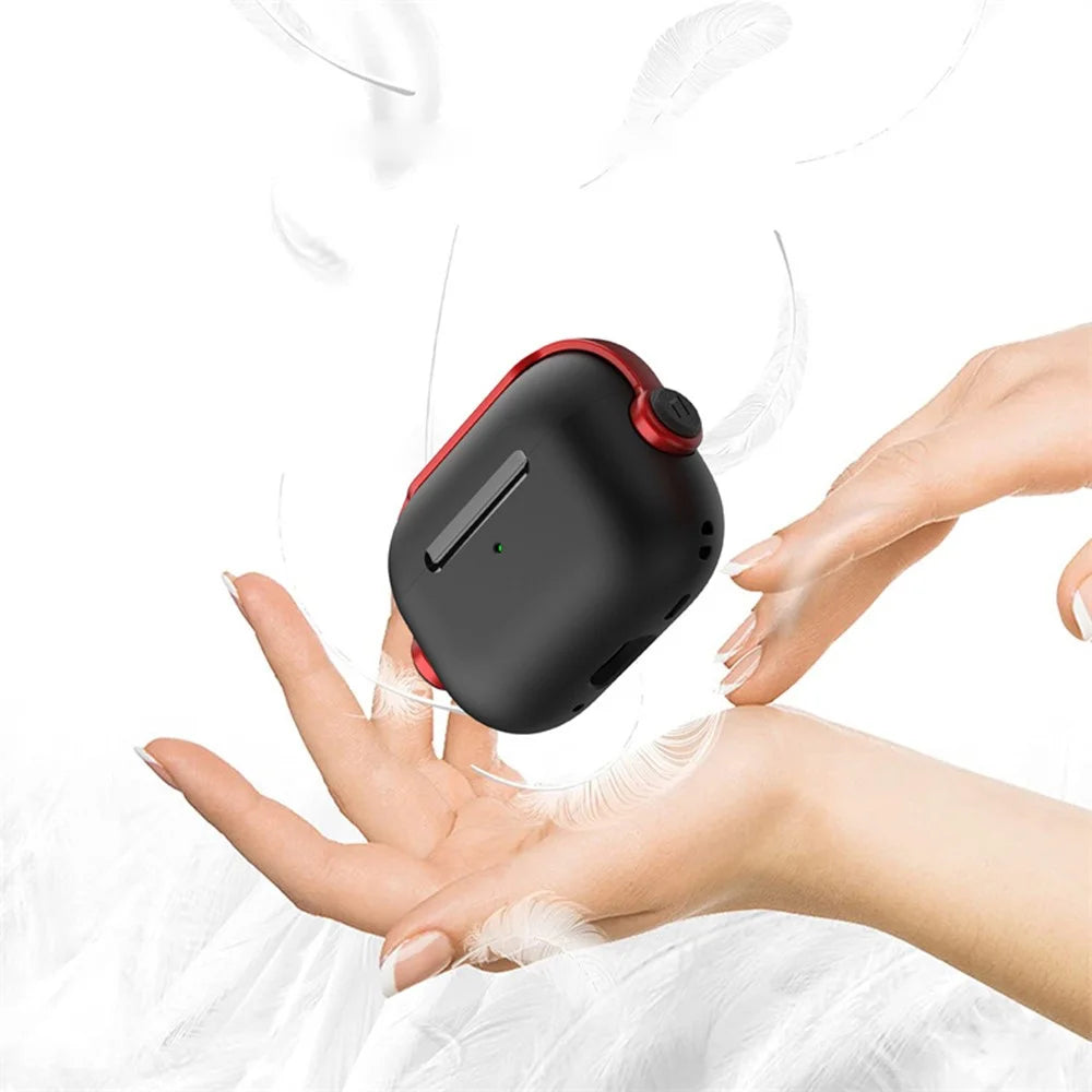 For Apple AirPods Pro 2 Anti-drop Earphone Case Headset Style Dual-color PC+TPU Earbud Cover with Ring Strap - Black / Red - 7