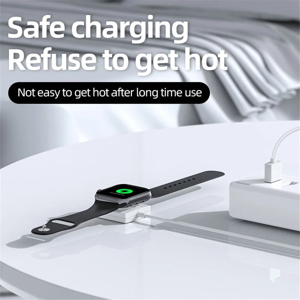 JJT-981 For Apple Watch Series 1 / 2 / 3 42mm 38mm  /  Series 4 / 5 / 6 40mm 44mm  /  Series 7 41mm 45mm Wireless Smart Watch Charger Pad Magnetic Absorption Charging Dock with USB Cable - Black - 3