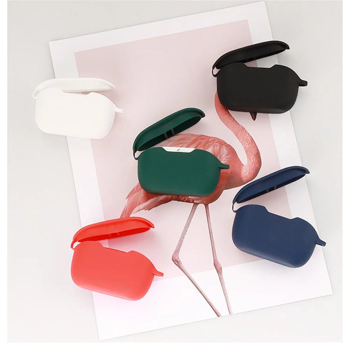 Flexible Silicone Case for JBL WAVE BUDS Earphone Charging Bin, Drop Protection Cover with Carrying Buckle - Dark Blue - 2