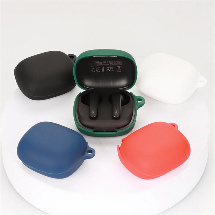 For Oraimo Roll TWS Bluetooth-compatible Earphone Silicone Case Shockproof Earbud Protective Cover with Anti-loss Buckle - White - 2