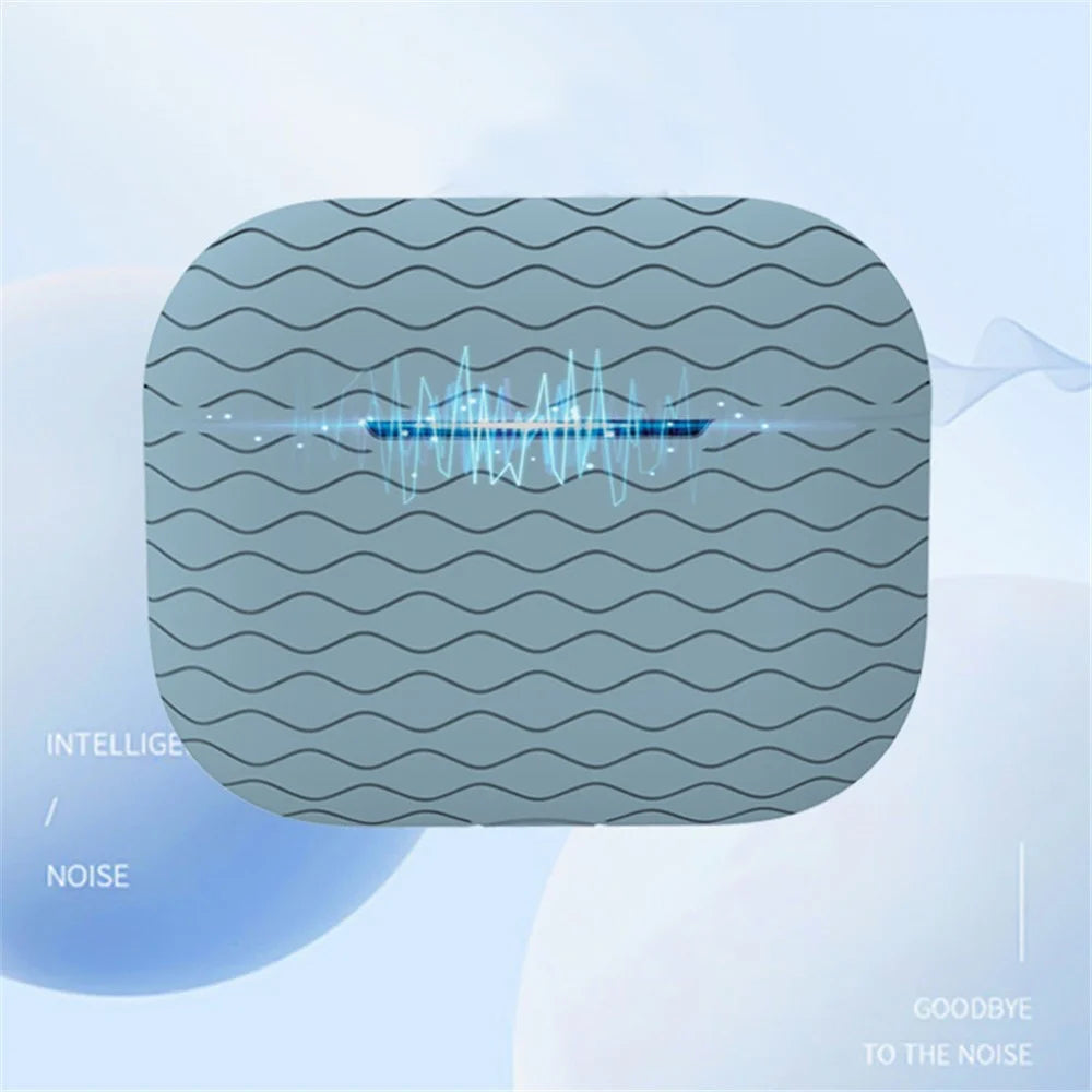 For Apple AirPods Pro 2 Wavy Edge Ocean Style Earphone Silicone Case Bluetooth-compatible Earbud Anti-drop Cover with Lanyard - White - 3
