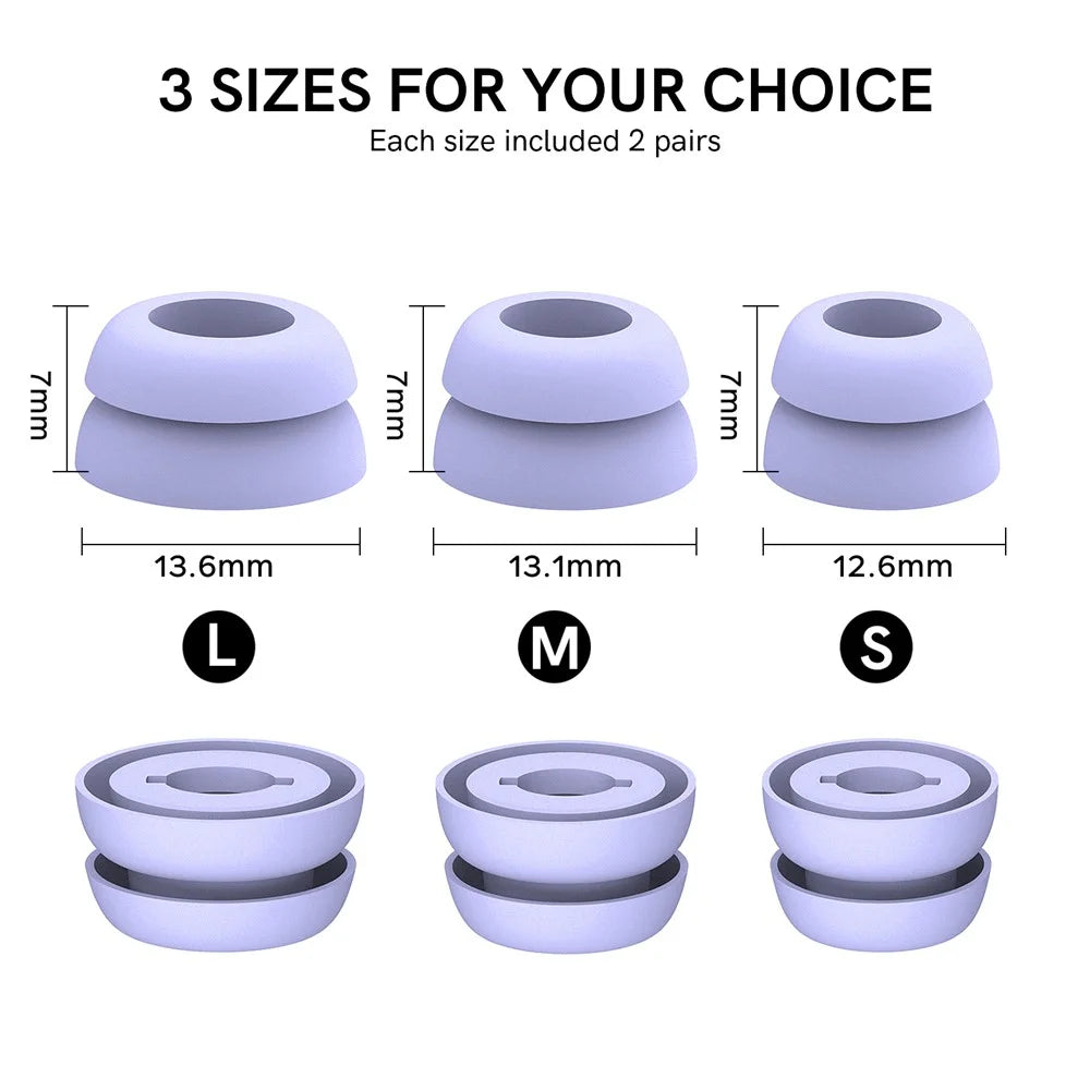 AHASTYLE PT168 For Samsung Galaxy Buds Pro 3 Pairs S / M / L Anti-slip Replacement Earbuds Tips Silicone Bluetooth-compatible Earphone Eartips - Purple - 6