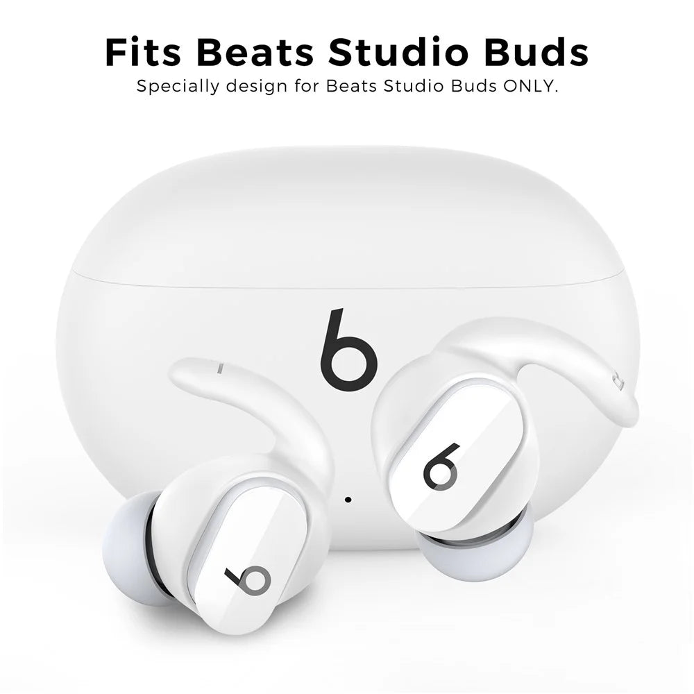 AHASTYLE PT172 3 Pairs Ear Hook Cover Anti-Lost Bluetooth-compatible Earphone Accessories Compatible with Beats Studio Buds - White - 2