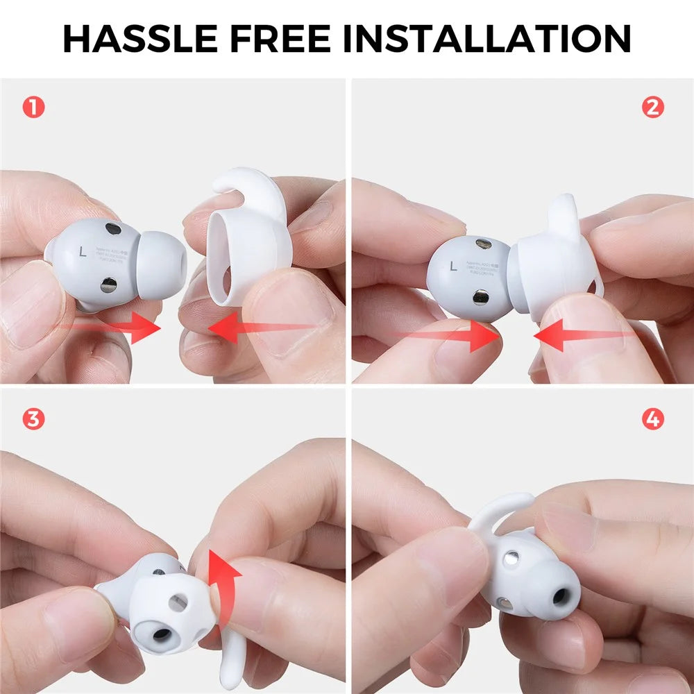 AHASTYLE PT172 3 Pairs Ear Hook Cover Anti-Lost Bluetooth-compatible Earphone Accessories Compatible with Beats Studio Buds - White - 4