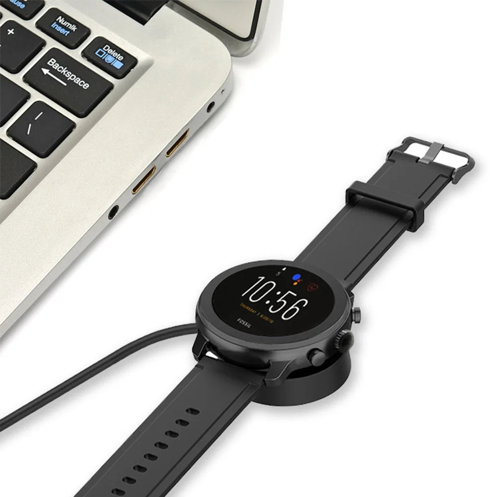 1m For Fossil Gen 6 / Gen 5 FTW4024 / FTW4025 / FTW4026 Smartwatch USB Charger Magnetic Absorption Charging Dock Cable - Black - 6
