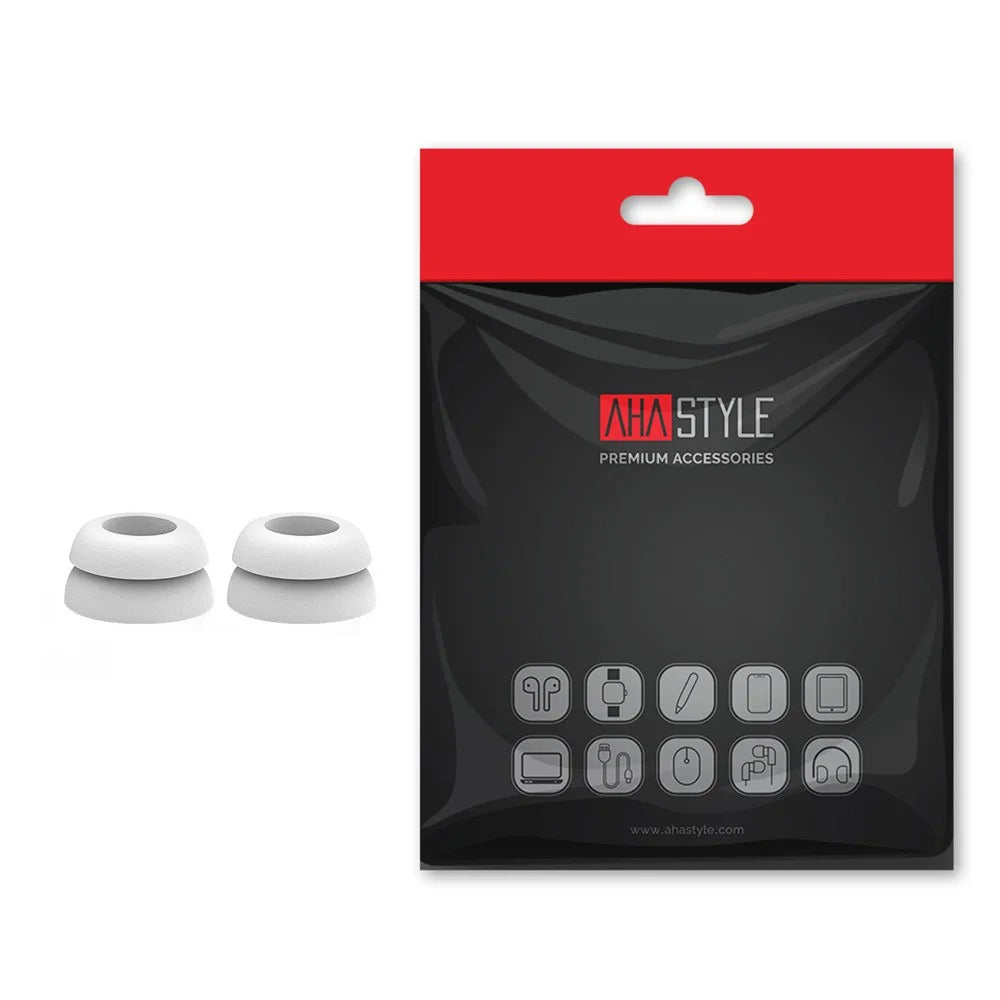 AHASTYLE PT168 One Pair Silicone Earphone Cap for Samsung Galaxy Buds Pro, Soft Comfortable Earphone Ear Tips Replacement, Size: L - White - 1