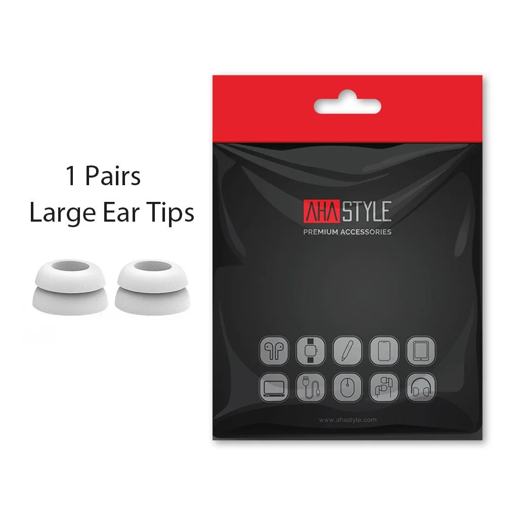 AHASTYLE PT168 One Pair Silicone Earphone Cap for Samsung Galaxy Buds Pro, Soft Comfortable Earphone Ear Tips Replacement, Size: L - White - 4