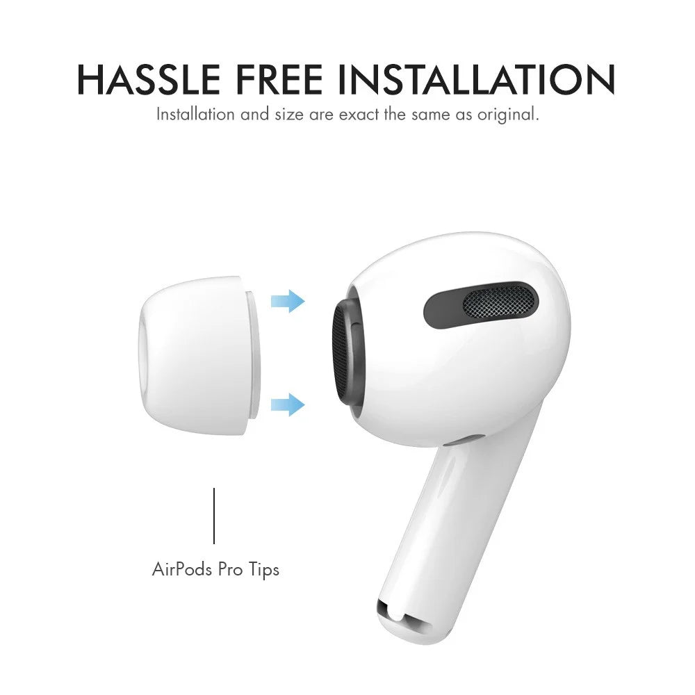 AHASTYLE PT99-PRO-1 3 Pairs for Apple AirPods Pro 2 / AirPods Pro S+M+L Bluetooth-compatible Earphone Tips Silicone Ear Caps - White - 4