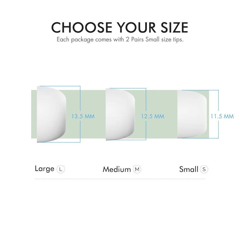 AHASTYLE PT99-PRO-1 3 Pairs for Apple AirPods Pro 2 / AirPods Pro S+M+L Bluetooth-compatible Earphone Tips Silicone Ear Caps - White - 5