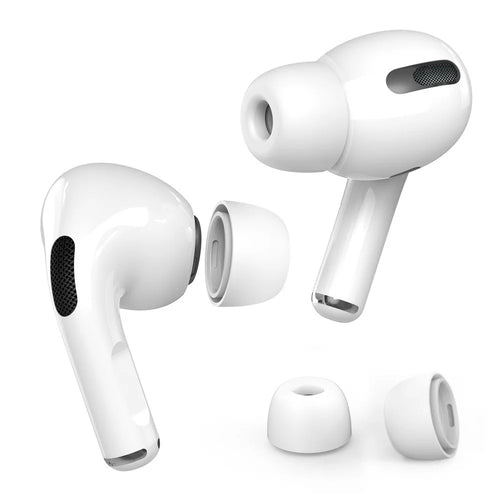 AHASTYLE PT99-PRO-1 One Pair Earphone Tips Replacement for Apple AirPods Pro / AirPods Pro 2 Silicone Bluetooth-compatible Headset Ear Caps, Size: L - White - 1