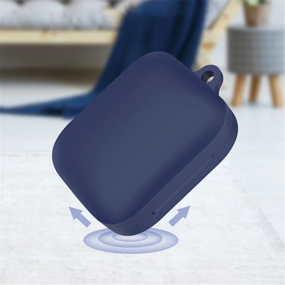 For OnePlus Buds Pro 2 TWS Wireless Bluetooth-compatible Earphones Charging Box Soft Silicone Cover with Anti-lost Buckle - Midnight Blue - 4