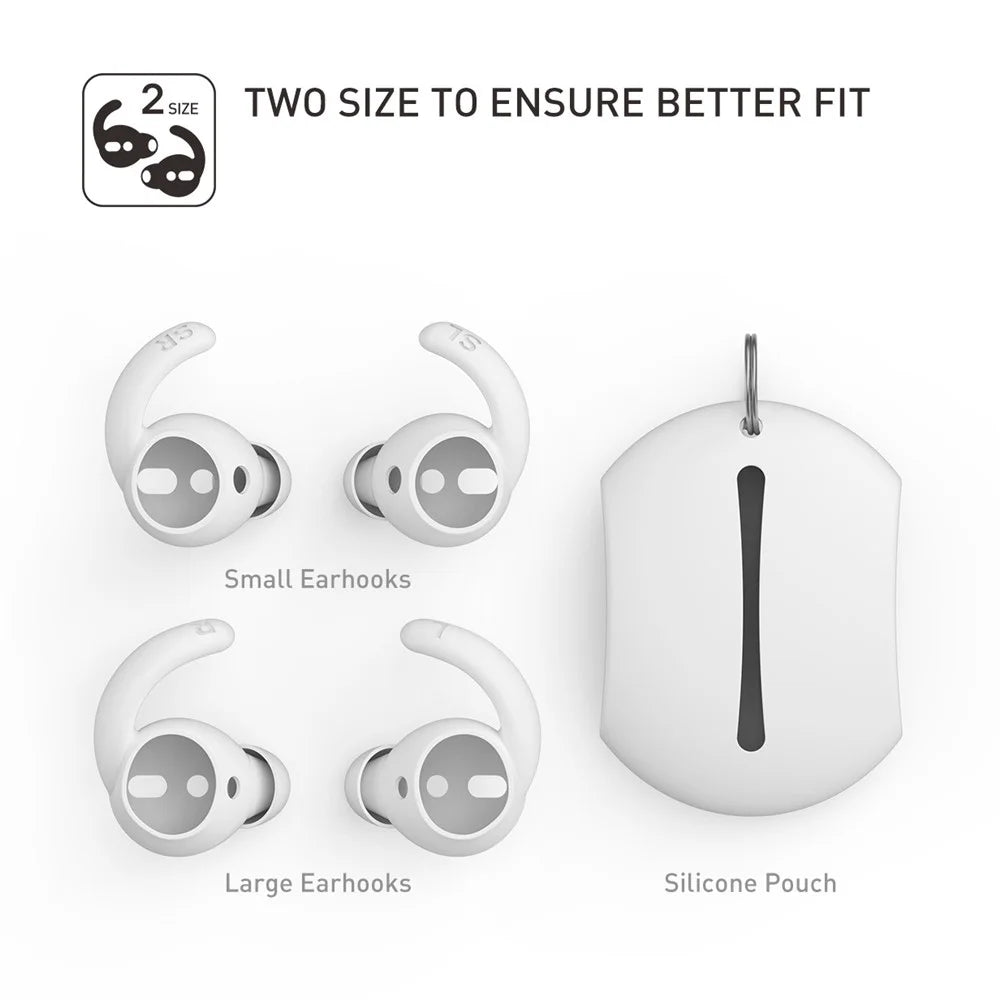 AHASTYLE PT40 for Apple AirPods with Charging Case (2016) / (2019) / AirPods with Wireless Charging Case (2019) 2 Pairs Soft Silicone Eartips Earphone Caps Covers, Size: S - Black - 4