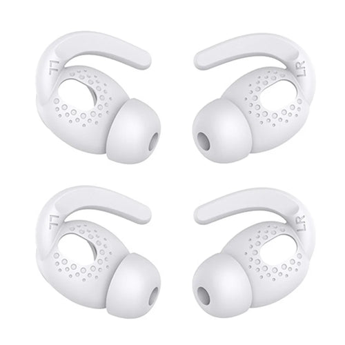 AHASTYLE PT40 2 Pairs L Size Earhook Eartips for Apple AirPods 3, Anti-slip Anti-lost Earbuds Sleeve Silicone Earphone Eartips - White - 1