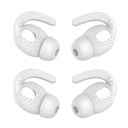 AHASTYLE PT40 2 Pairs L Size Earhook Eartips for Apple AirPods 3, Anti-slip Anti-lost Earbuds Sleeve Silicone Earphone Eartips - White - 1