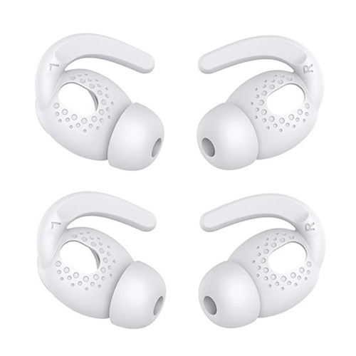 AHASTYLE PT40 2 Pairs S Size Anti-lost Earhook Eartips for Apple AirPods 3, Soft Silicone Anti-slip Earbuds Sleeve Earphone Eartips - White - 1