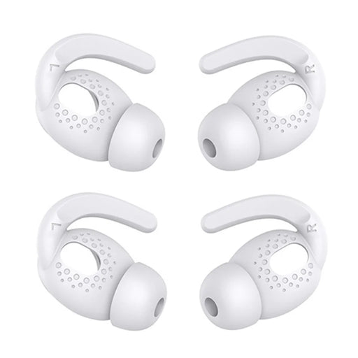 AHASTYLE PT40 2 Pairs S Size Anti-lost Earhook Eartips for Apple AirPods 3, Soft Silicone Anti-slip Earbuds Sleeve Earphone Eartips - White - 1