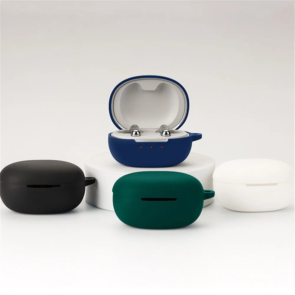 For JBL T280TWS NC2 Wireless Bluetooth-compatible Earphones Soft Silicone Cover Anti-drop Case with Anti-lost Buckle - Dark Blue - 2
