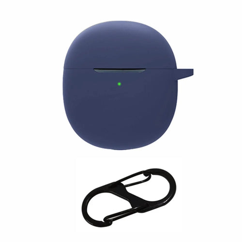 Soft Silicone Cover for vivo iQOO TWS Air True Wireless Bluetooth-compatible Headphones Protective Case with Anti-lost Buckle - Dark Blue - 1