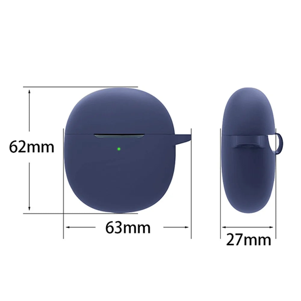 Soft Silicone Cover for vivo iQOO TWS Air True Wireless Bluetooth-compatible Headphones Protective Case with Anti-lost Buckle - Dark Blue - 4