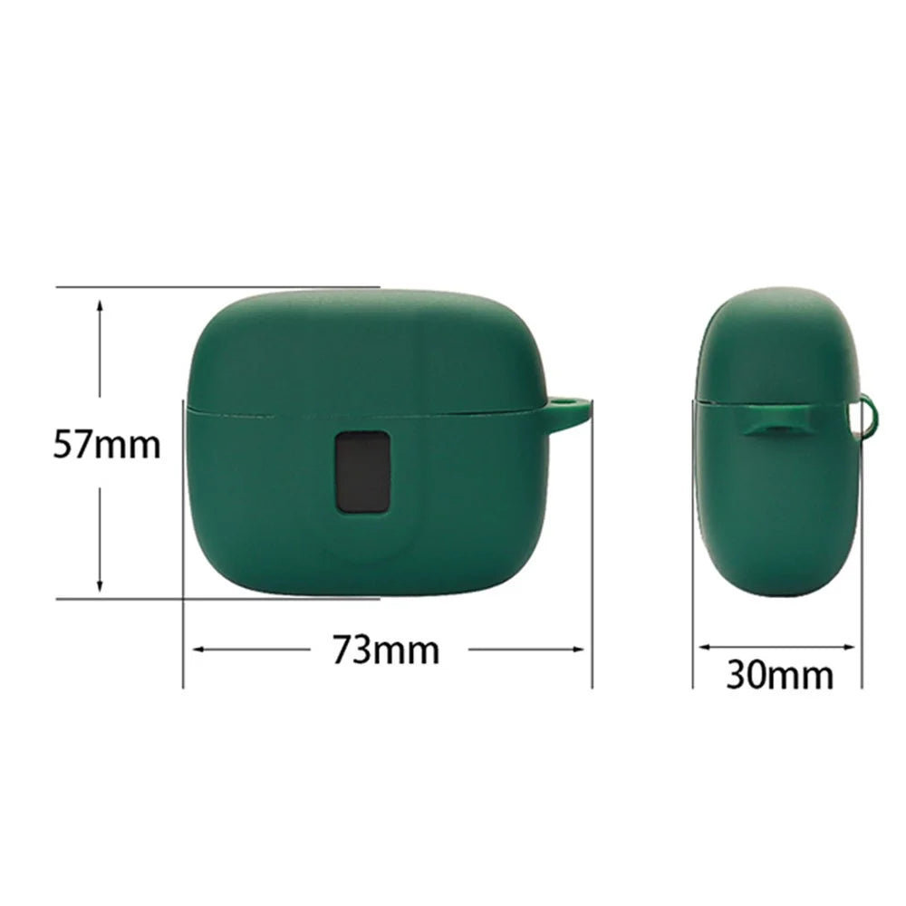 Wireless Bluetooth-compatible Earphones Case for TAGRY X08, Soft Silicone Cover with Anti-lost Buckle - Dark Blue - 4