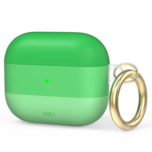 AHASTYLE PT-LC142-3-GT For Apple AirPods 3 IMD Gradient Color Drop-proof Cover Splittable Bluetooth-compatible Earphone TPU Protective Case - Gradient Green - 1