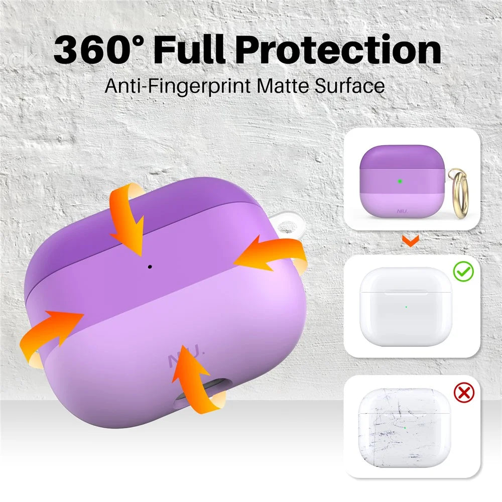 AHASTYLE PT-LC142-3-GT For Apple AirPods 3 IMD Gradient Color Drop-proof Cover Splittable Bluetooth-compatible Earphone TPU Protective Case - Gradient Green - 3