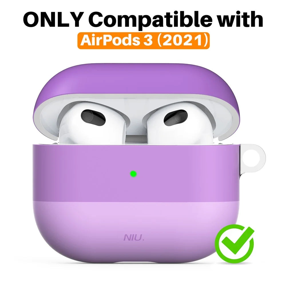 AHASTYLE PT-LC142-3-GT For Apple AirPods 3 IMD Gradient Color Drop-proof Cover Splittable Bluetooth-compatible Earphone TPU Protective Case - Gradient Green - 4