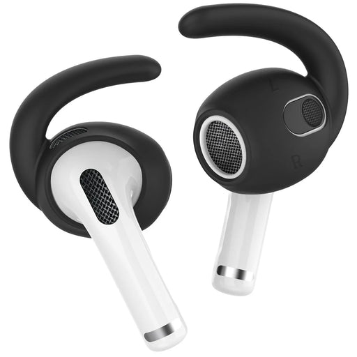 AHASTYLE PT60-3 3 Pairs S / M / L Size In-ear Earphone Eartips for Apple AirPods 3, Soft Silicone Anti-lost Earhook Earbuds Cover - Black - 2