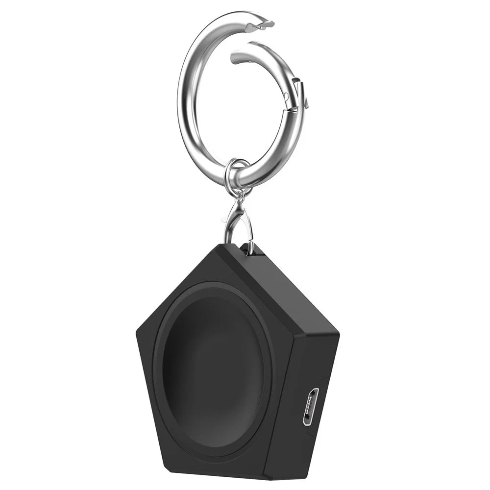 For Google Pixel Watch Portable Wireless Charger Pentagonal Charging Dock Station - Black - 1
