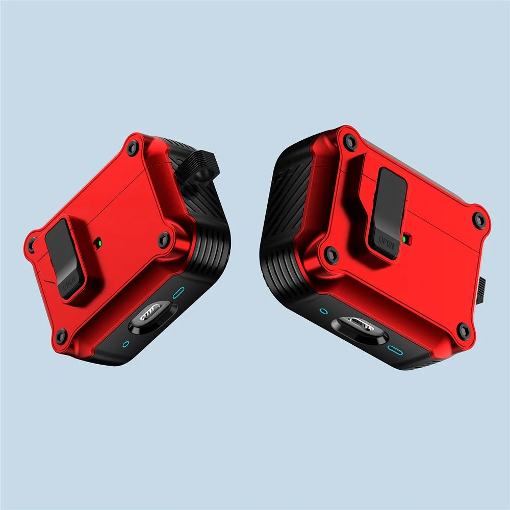 Earphone Case for Apple AirPods Pro 2, Bluetooth-compatible Earbuds TPU+PC Cover with Auto Opening Lock and Carabiner - Red - 7
