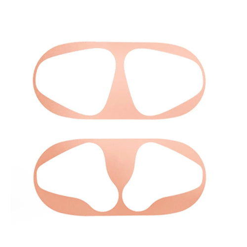 AHASTYLE PT68 for Apple AirPods Pro / Pro 2 Earphone Sticker Earbud Charging Case Metal Nickel Sheet Dustproof Decal - Rose Gold - 1