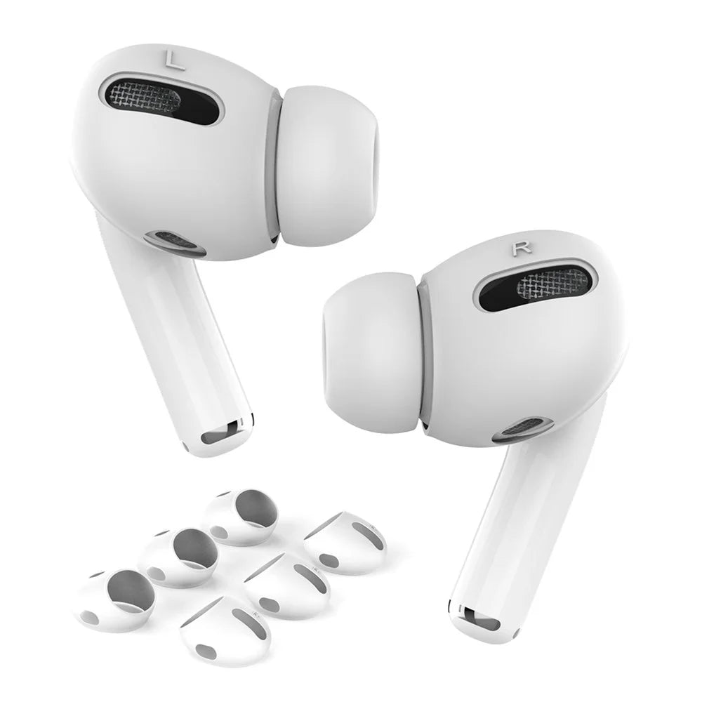 AHASTYLE PT76-PRO 3 Pairs for Apple AirPods Pro Earphone Soft Silicone Sleeve Slim Earbuds Cover - White - 1
